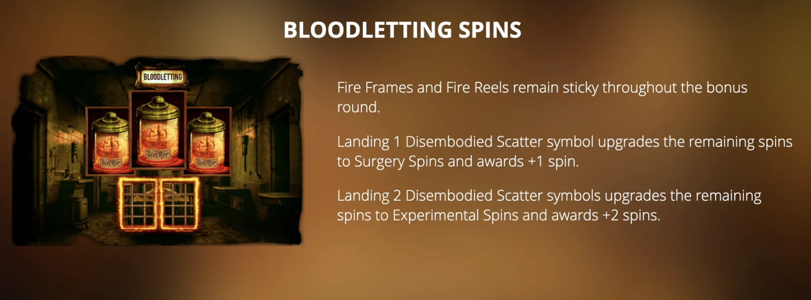 Mental II bloodletting spins feature rules for Free Spins page