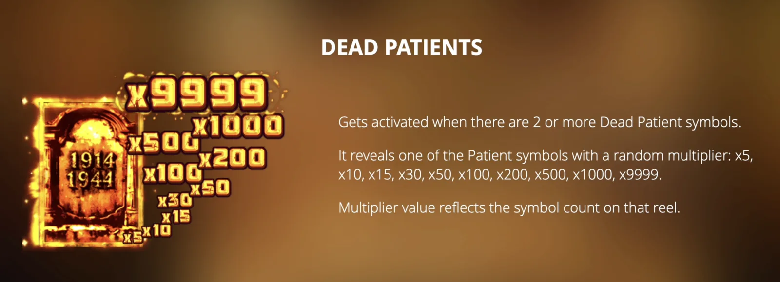 Mental II dead patients multiplier feature rules for Features page