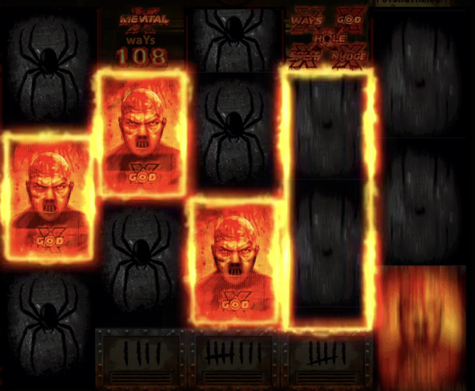 Mental II god mode reels gameplay for Free Spins page
