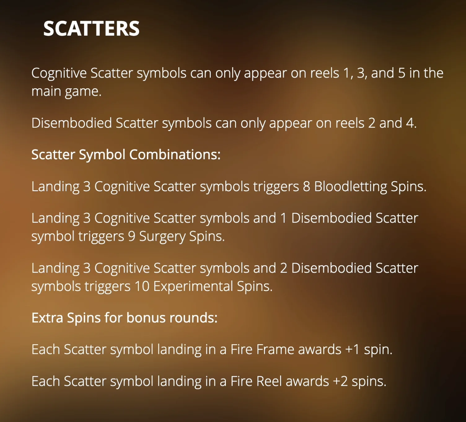 Mental II scatter combinations bonus rounds guide for Free Spins page