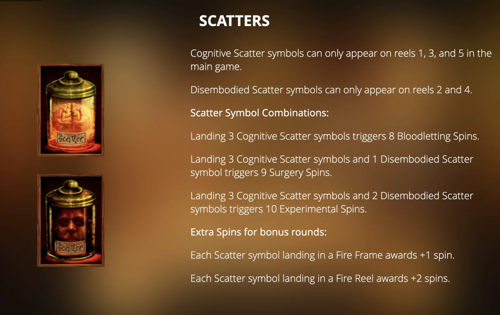 Mental II scatter symbols bloodletting spins rules for Free Spins page