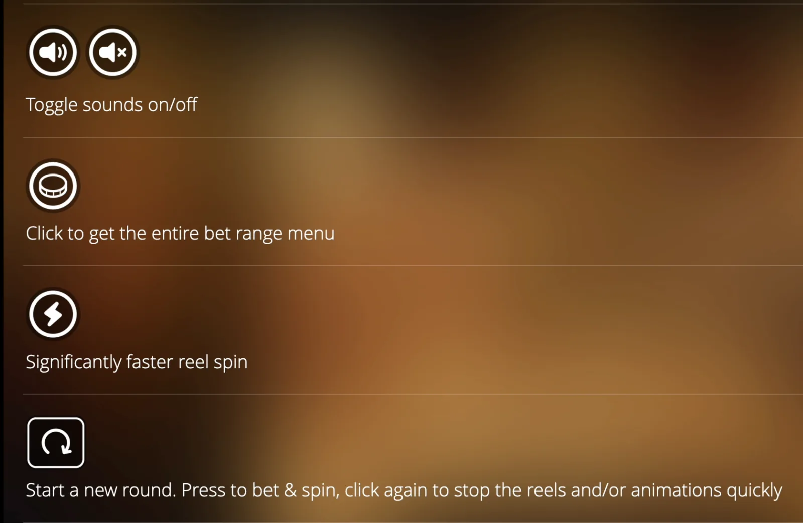 Mental slot sound and spin controls mobile UI